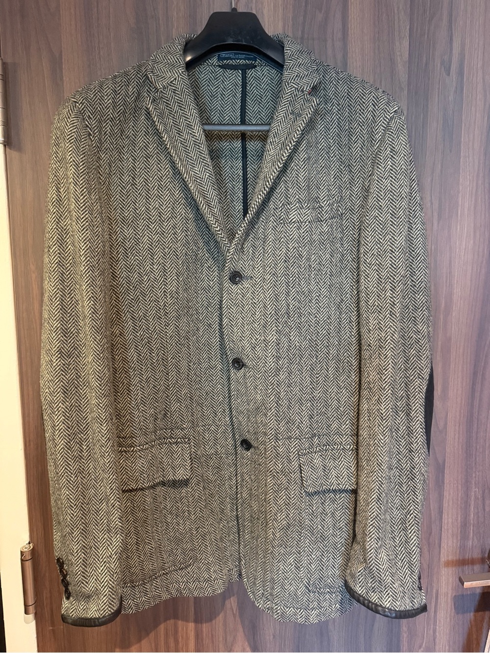 Vintage Polo Ralph Lauren Gray and Cream Herringbone Sport Jacket